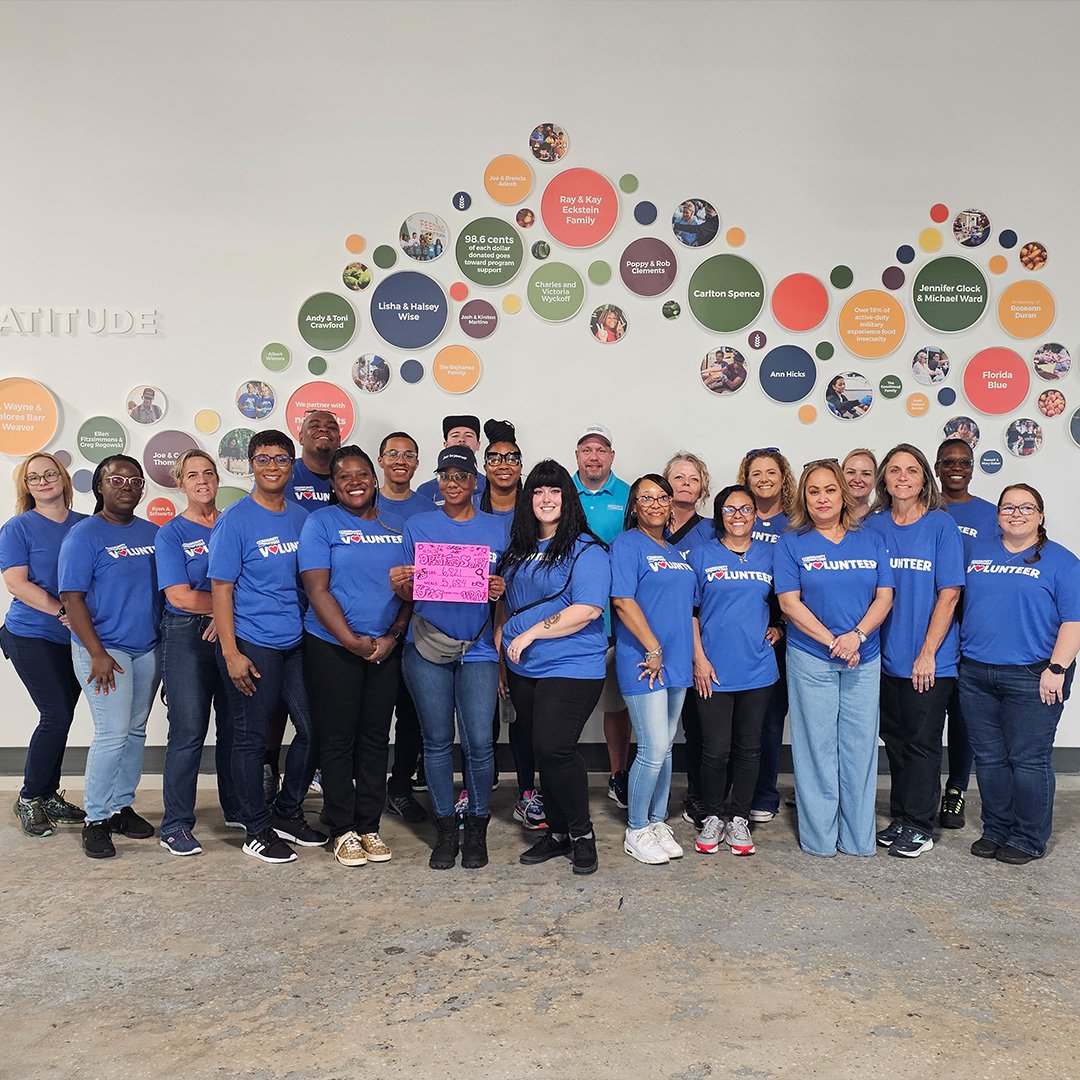 Group of volunteers smiling. Group of volunteers smiling.