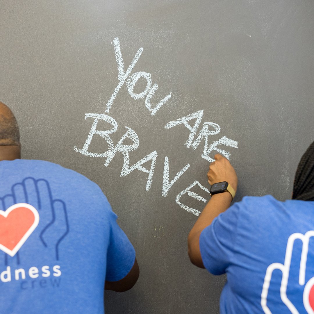 You Are Brave written on a chalkboard.