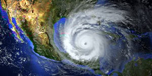 A top down look at a hurricane.