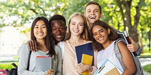 Group of High School Kids Smiling at Camera