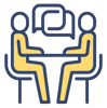 Icon of people having a meeting