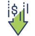 Downward arrow with dollar sign Icon