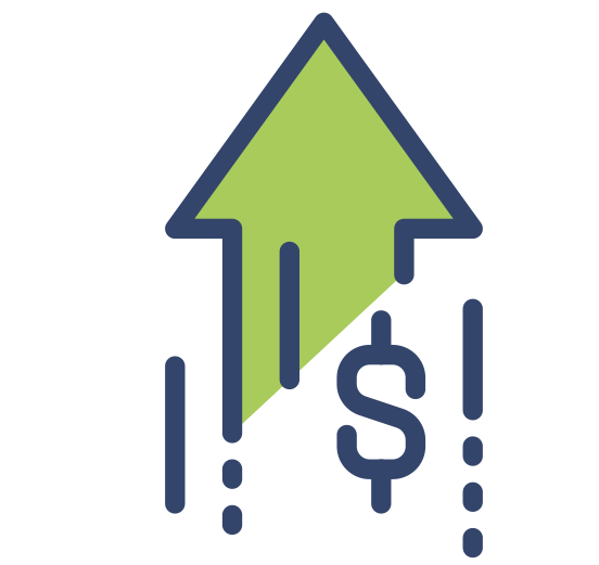 Rising Arrow with Money Icon