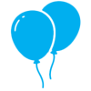 balloon icon - cyan