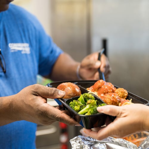 Close up of food being served