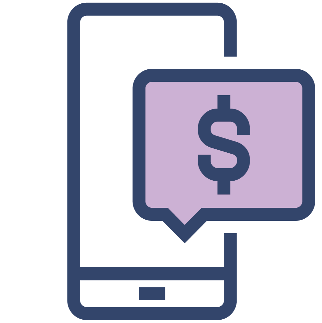 Smartphone with Text Bubble with Money Symbol Icon